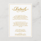 繊細な白と金ゴールドシンプルの結婚 エンクロージャーカード (正面)