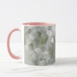 繊細な白の印象派の植物花芸術 マグカップ