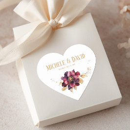 繊細な白エレガント金ゴールドブルゴーニュ ハートシール