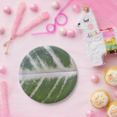 繊細な白素晴らしの7インチグリーンリーフ ペーパープレート (パーティー)