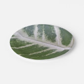 繊細な白素晴らしの7インチグリーンリーフ ペーパープレート (アングル)