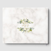 繊細な白色フローラ金ゴールドグリッターフレ結婚ーム ゲストブック (裏面)