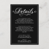 繊細な白黒のスクリプシンプルト結婚 エンクロージャーカード (正面)