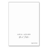 繊細な白黒ヘッドテーブルメニュー座席表 テーブルナンバー (正面)