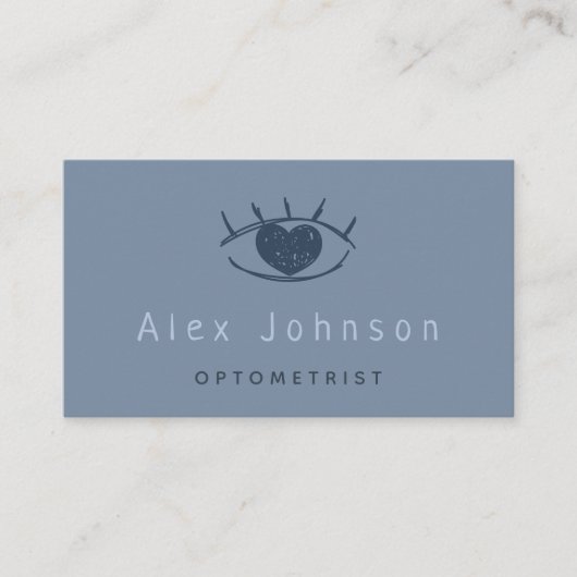 繊細な目とハートの眼科医 ハート 目玉 パステルカラー 名刺 (正面)