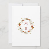 繊細な秋のワイルドフラワー シンプル エレガント ウェディング 招待状 (裏面)