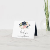 繊細な秋の花のウェディングシャワー感謝カード サンキューカード (正面)