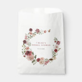 繊細な秋の花のリース ブライダルシャワー フェイバーバッグ (正面)