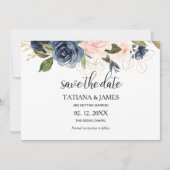 繊細な秋の花の結婚式のSave the Date 招待状 (正面)