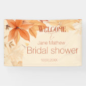 繊細な秋の花の ブライダルシャワー 横断幕 (横)