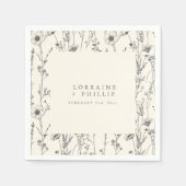 繊細な秋の野生の結婚花のナプキン スタンダードカクテルナプキン (正面)