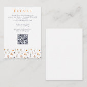 繊細な秋ひまわり&ワイルドフラワー結婚ズ エンクロージャーカード (正面/裏面)