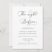 繊細な筆記体 前夜の食事会招待状 招待状 (正面)