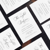 繊細な筆記体 前夜の食事会招待状 招待状