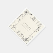 繊細な素朴な野生の結婚花のナプキン スタンダードカクテルナプキン (角)