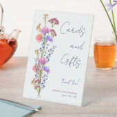 繊細な素朴アクリルフローラウェディングカード&ギフト 台座サイン (インサイチュ)