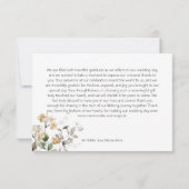 繊細な素朴タン秋ワイルドフラワー結婚ズ サンキューカード (裏面)