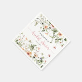 繊細な素朴ピンクワイルドフラワーブライダルシャワー スタンダードカクテルナプキン (角)