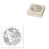 繊細な素朴フローラ鳥名前をカスタムする図書館 ラバースタンプ (押印)