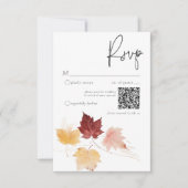 繊細な素朴ブルゴーニュ錆紅葉QRコード 出欠カード (正面)