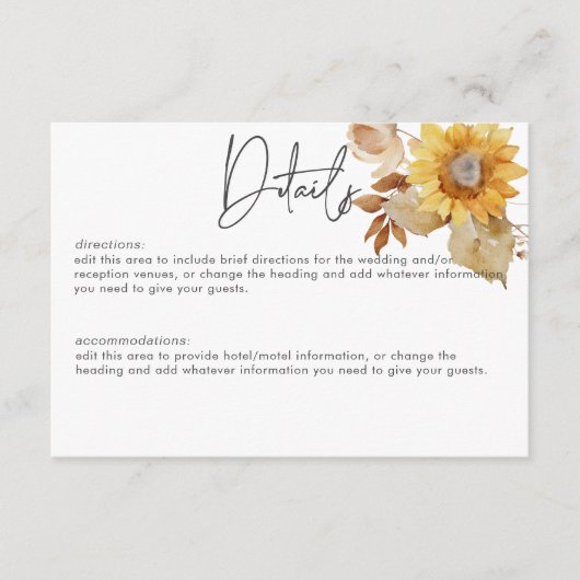 繊細な素朴秋フローラリース詳細 エンクロージャーカード (正面)