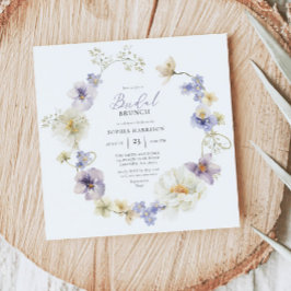 繊細な紫と白の野草の招待状 招待状
