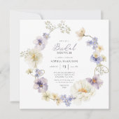 繊細な紫と白の野草の招待状 招待状 (正面)