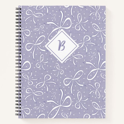 繊細な紫のコケット弓 ノートブック (正面)