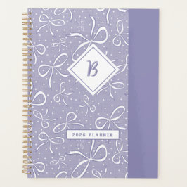 繊細な紫のコケット弓 プランナー手帳