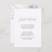 繊細な紫のフローラ書結婚の詳細 エンクロージャーカード (正面/裏面)