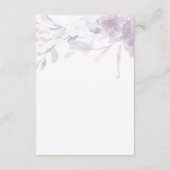 繊細な紫のフローラ書結婚の詳細 エンクロージャーカード (裏面)