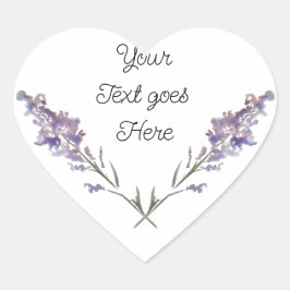 繊細な紫のフローラ ハートシール