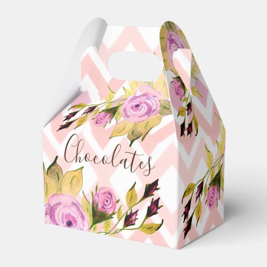 繊細な紫のフローラ フェイバーボックス (正面サイド)