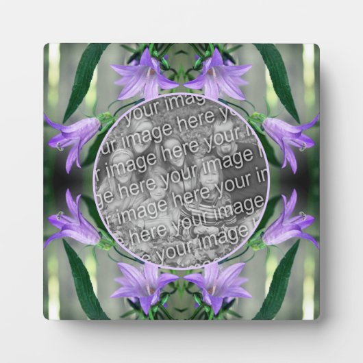 繊細な紫のユリの花あなたの写真を追加 フォトプラーク (正面)