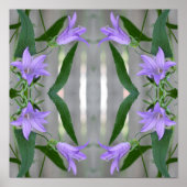 繊細な紫のユリの花の抽象芸術 ポスター (正面)