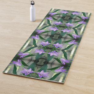 繊細な紫のユリの花の抽象芸術 ヨガマット