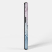 繊細な紫の抽象芸術プリントと名前 iPhoneケース (右側面)