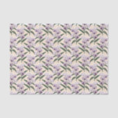 繊細な紫の白い蘭のヴィンテージクリーム 薄葉紙 (正面)