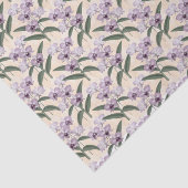 繊細な紫の白い蘭のヴィンテージクリーム 薄葉紙 (詳細)