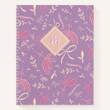 繊細な紫の花模様と弓