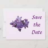 繊細な紫の蘭の日を保存 セーブザデート (裏面)
