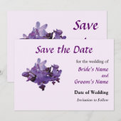 繊細な紫の蘭の日を保存 セーブザデート (正面/裏面)