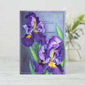 繊細な紫の虹彩カスタムウェディング 招待状 (スタンド正面)