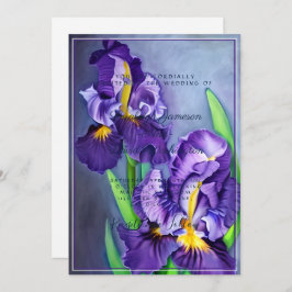 繊細な紫の虹彩カスタムウェディング 招待状