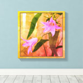 繊細な紫の野動揺して花 キャンバスプリント (インサイチュ (ウッドフロア))