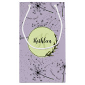 繊細な紫の野生の花 タンポポの優しいキス 花のような スモールペーパーバッグ (裏面)