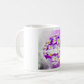 繊細な紫シンプル色の花の模様の球体 コーヒーマグカップ (正面左)