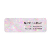 繊細な紫色のオパールの背景ラベル ラベル (正面)