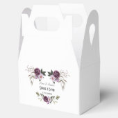 繊細な紫色のピンクの牡丹の花の金ゴールド結婚 フェイバーボックス (オープン)