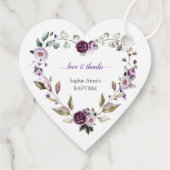 繊細な紫色のピンクの牡丹の花バプテスマ フェイバータグ (裏面)